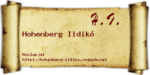 Hohenberg Ildikó névjegykártya